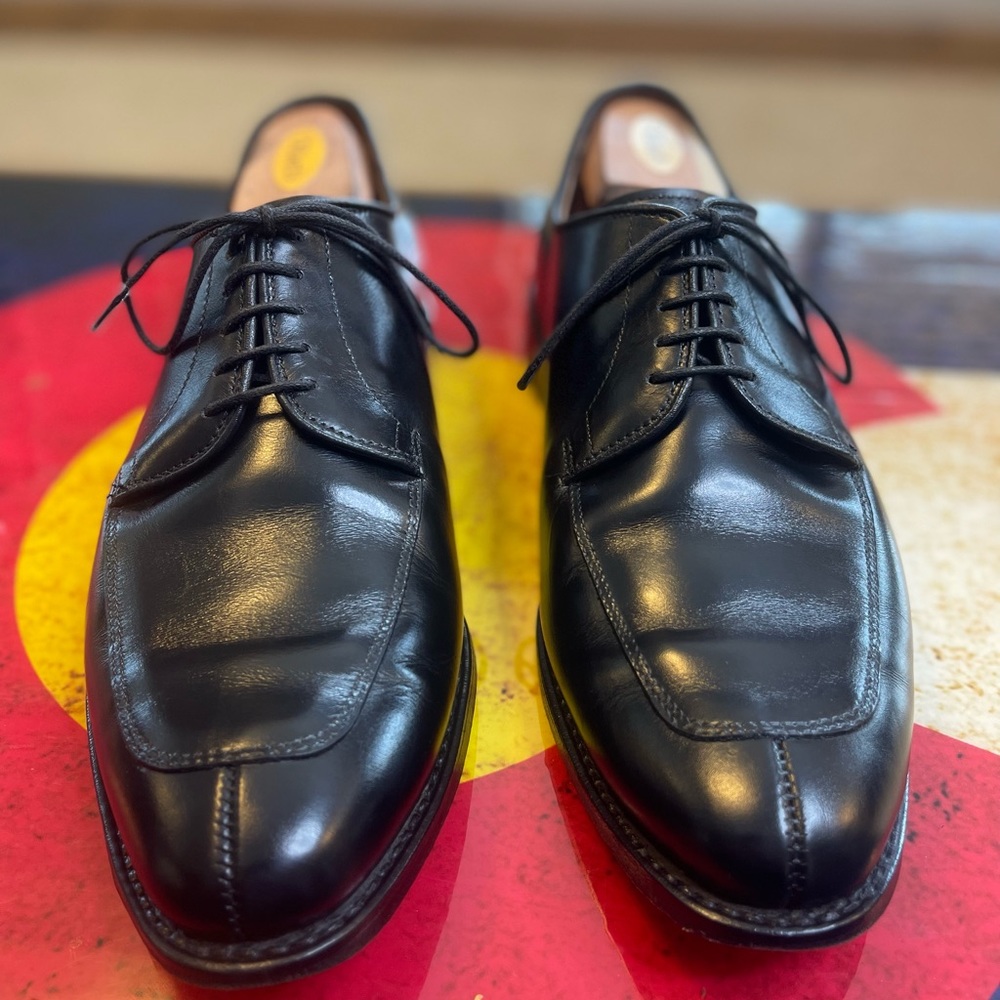 *RESTORED* Allen Edmonds Delray 10.5 E Black Leather Derby Split-Toe Dress Shoe